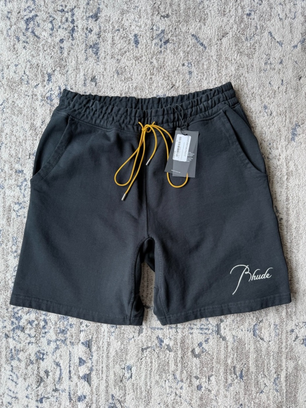 ✅ Rhude Terry Sweat Shorts Script Logo